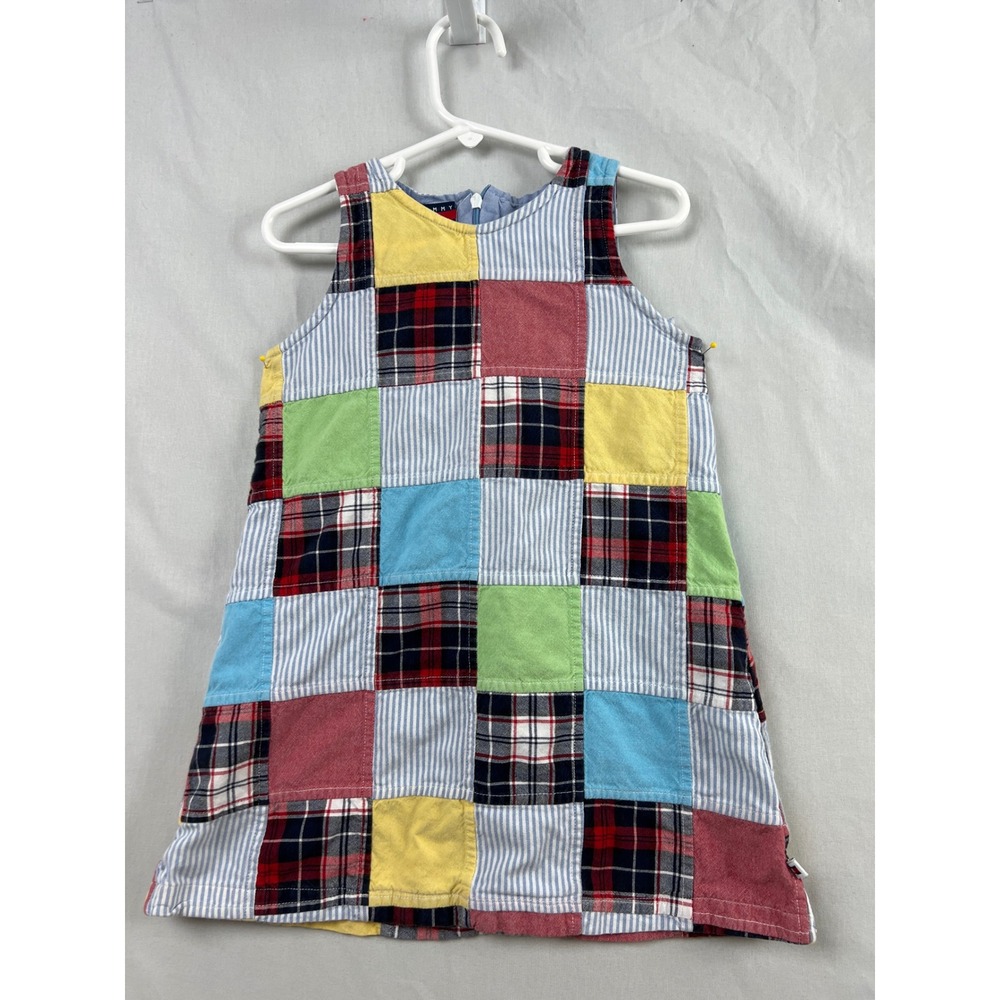 Tommy Hilfiger Patchwork Dress Kids 4T Madras Shift Multicolor Plaid Preppy